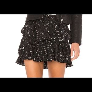 LoveShackFancy Night Sky Ruffle Mini Skirt in Black